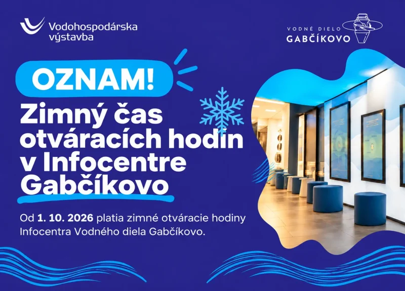 Zimné otváracie hodiny Infocentra Gabčíkovo